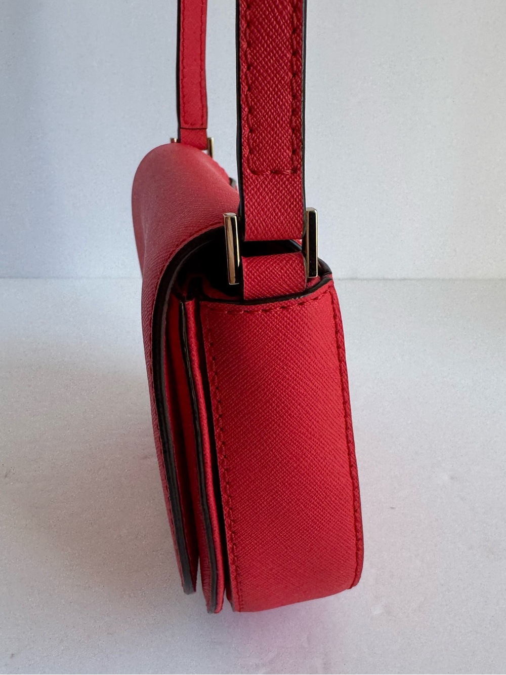 Kate Spade New York Bright Pink Saffiano Leather Flap Crossbody Bag Small Purse - Picture 4 of 15